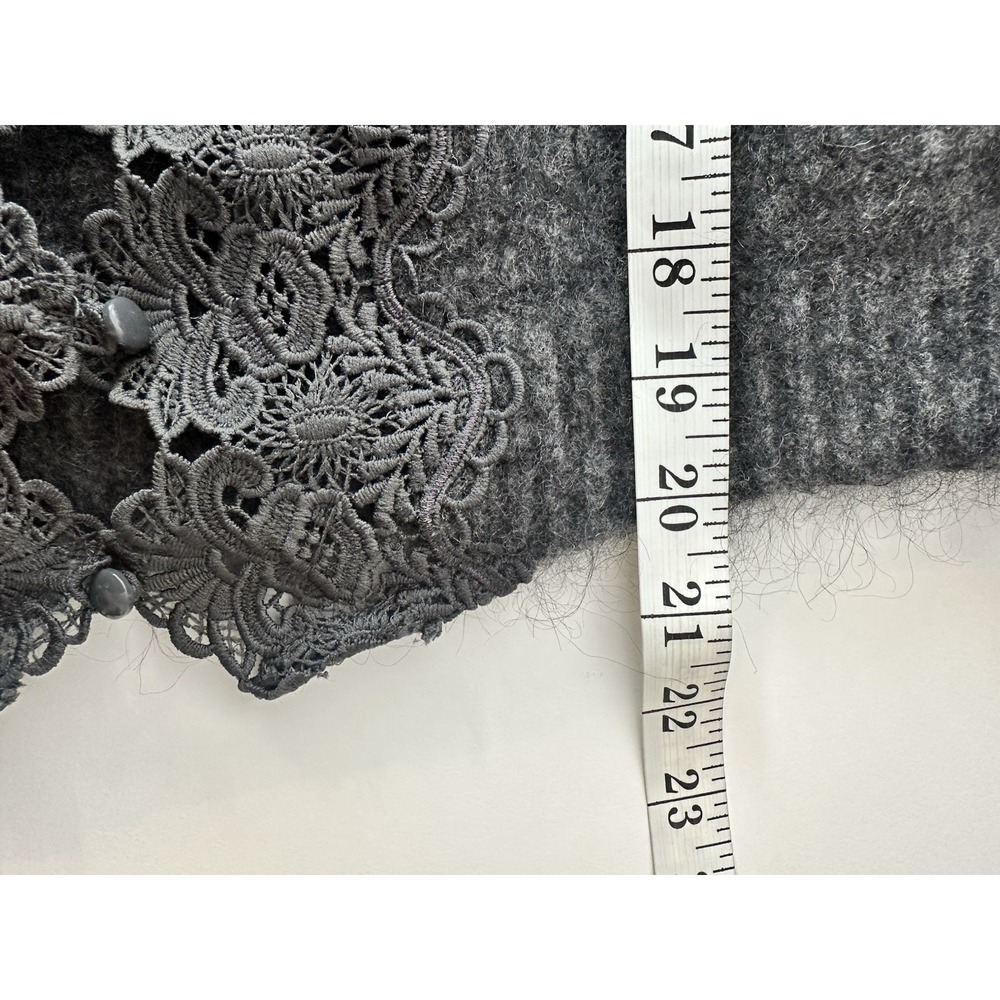 House of Harlow Sweater Cardigan Womens Small Lace Wool Mohair Blend Button Up - Picture 12 of 13